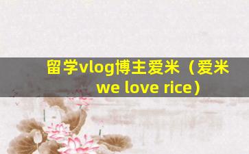 留学vlog博主爱米（爱米 we love rice）